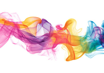 Colorful Smoke Waves isolated on a transparent background