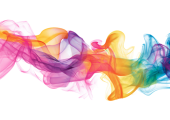 Colorful Smoke Waves isolated on a transparent background