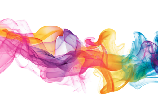 Colorful Smoke Waves isolated on a transparent background