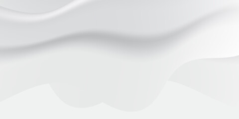 Abstract White Wavy Cloth Fabric Minimal Background Smooth Milk Splash. Suit for banner, web, brochure, pamflet and presentation