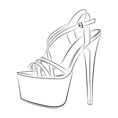 shoe hand drawn vector illustration