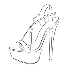 shoe hand drawn vector illustration