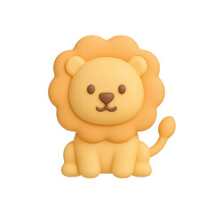 Fototapeta premium Adorable Lion Cub Illustration with Soft Colors and Playful Design.