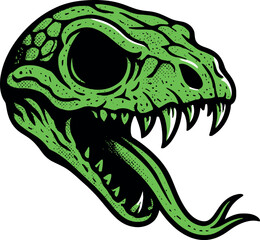 Dinosaur Skull Fossil Vector Illustration