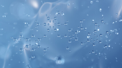 paromomycin molecular structure, 3d model molecule, antibiotic structural chemical formula view from a microscope