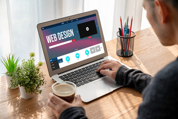 Fototapeta premium Website design software provide modish template for online retail business and e-commerce