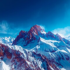 snow covered mountains in winter , winter forest scenery snow view