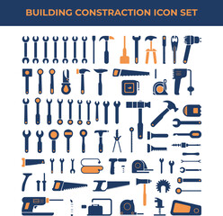 Obraz premium Modern Flat Construction Icons | Blue & Orange Building Equipment SVG/PNG