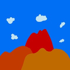 파스텔 가을 산의 색