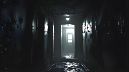 A room with a tense atmosphere like a haunted house