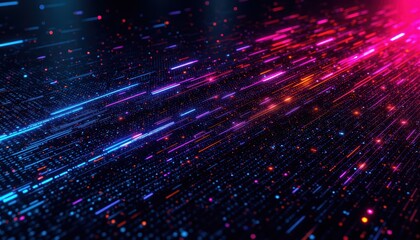 Fototapeta premium Abstract technology background dynamic glowing lines and dots dynamic abstract technology background vibrant glowing lines and dots forming intricate network