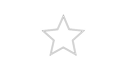 Obraz premium Outlined five-point star design element suitable for logo, iconography, and graphic decoration on white background.
