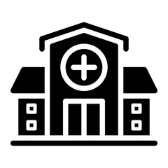 Obraz premium hospital glyph icon