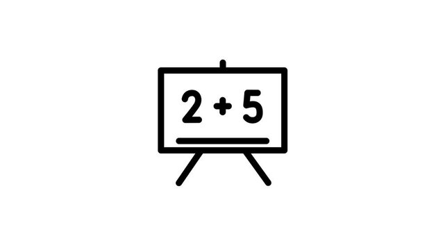 Animated Math Problem on a Whiteboard Icon Video.