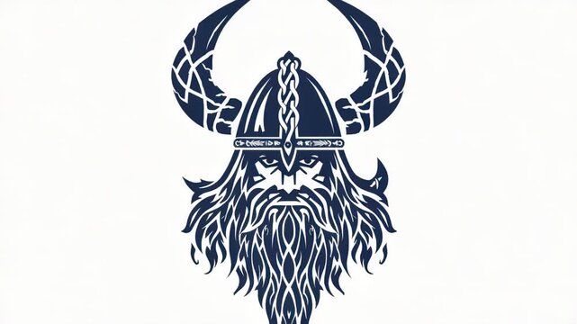 Video A medieval Viking warrior depicted with a long beard and traditional attire