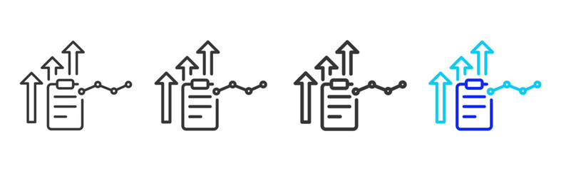 performance appraisal icon set collection in creative outline style for business featuring thickness variations suitable for workflow assessment team performance pro visuals