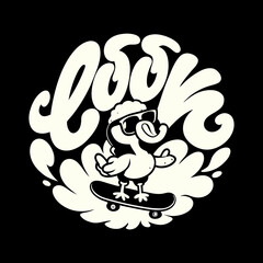 Cartoon turkey wearing sunglasses riding a skateboard 7