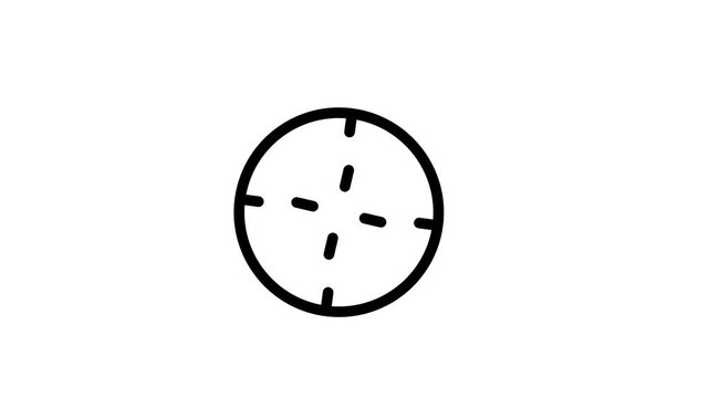 Animated Target Crosshair Icon Loop Animation on White Background.