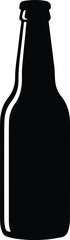 Minimalist black beer glass bottle silhouette vector icon