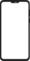 Minimalist smartphone outline with blank screen