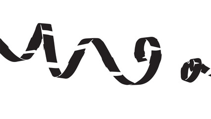 Abstract black ribbon with flowing curves forming a minimalist artistic motif.
