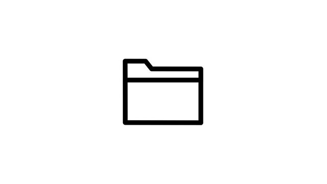 Minimalist Folder Icon Animation Opening and Closing Loop.