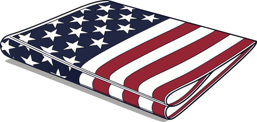 Fototapeta premium American flag folded, patriotic symbol of freedom