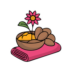 Relaxation and Wellness Spa Still Life with Flower and Towel