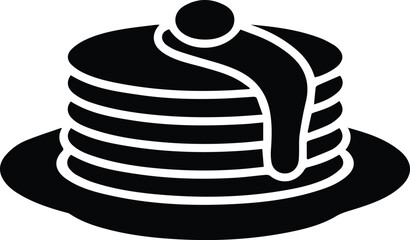 Minimalist black stack of pancakes breakfast silhouette vector icon