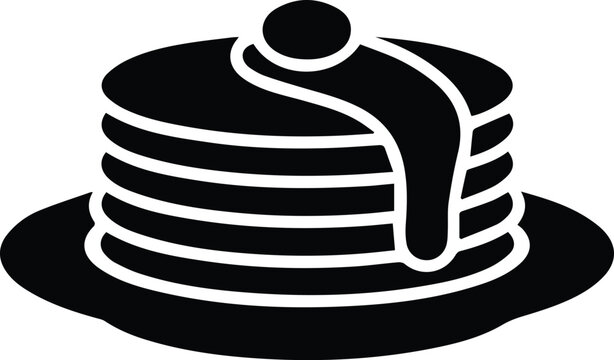 Minimalist black stack of pancakes breakfast silhouette vector icon