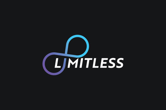 Limitless concept with infinity symbol and gradient colors on dark background
