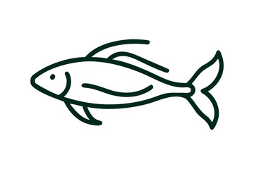 Simple Vector Fish Icon Illustration Swimming in the Ocean Waters