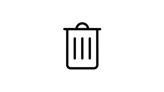 Simple Animated Trash Can Icon Loop.