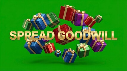 Spread goodwill this holiday season with colorful gifts and festive cheer, perfect for seasonal promotions and heartwarming campaigns