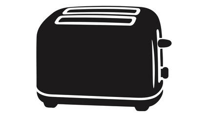 Modern black toaster with slots for toasting bread and browning bread with automated settings for breakfast