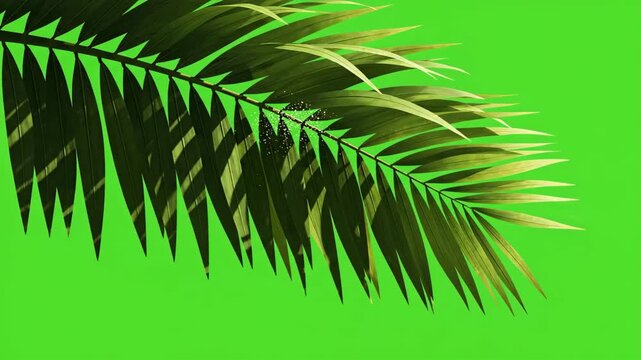 Tropical Palm Leaves on Green Screen Transition for Vacation and Summer Effects