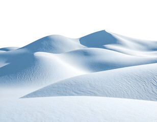 Smooth, white, and blue-shaded dunes against a stark black sky