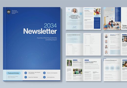 Corporate Brochure, Company Handbook, White Paper Report & Newsletter Template