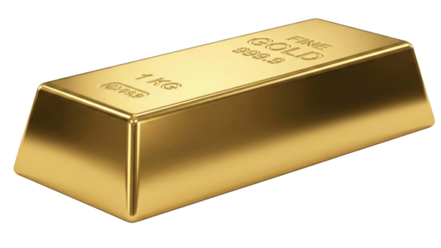 Golden Ingot: A radiant gold bar gleams, symbolizing wealth, value, and economic stability. A testament to enduring worth and intrinsic beauty. 
