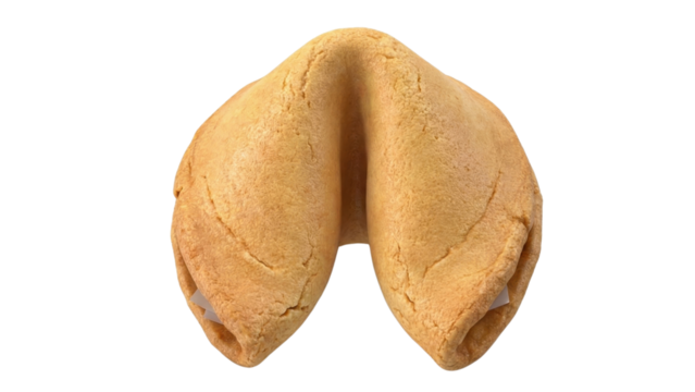 Golden Fortune Cookie's Hint of Mystery: An intricately crafted fortune cookie beckons, its golden exterior hinting at an enclosed message of anticipation and intrigue.