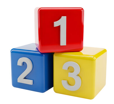 Blocos de Montar Infantis N&uacute;mero 123 Cubo Colorido para Composi&ccedil;&atilde;o Escolar