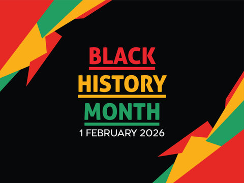Black history month 2026 banner vector