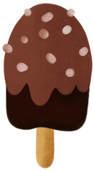 Cute Watercolor Chocolate Sweets and Dessert Clipart Set