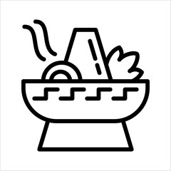 A simple single chinese hot pot icon for design element or coloring book element