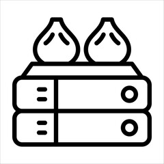 A simple single chinese baozi icon for design element or coloring book element