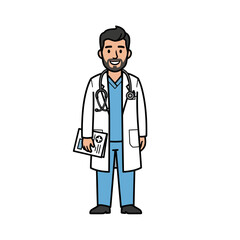 Fototapeta premium Doctor with stethoscope illustration