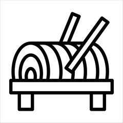 A simple single chinese char siu icon for design element or coloring book element