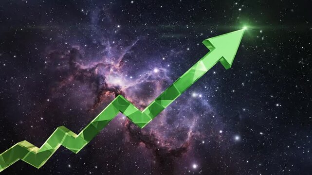 Skyrocketing growth amidst cosmic expanse