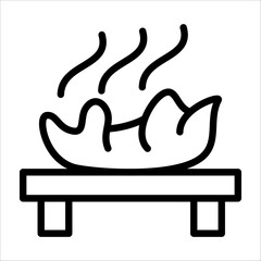 A simple single chinese shrimp dumpling icon for design element or coloring book element