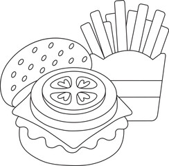 Delicious Fast Food Feast with Burger and Fries